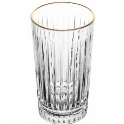 Copo Avulso 280ml Alto com Fio de Ouro Deli Diamante Cristal Ecológico